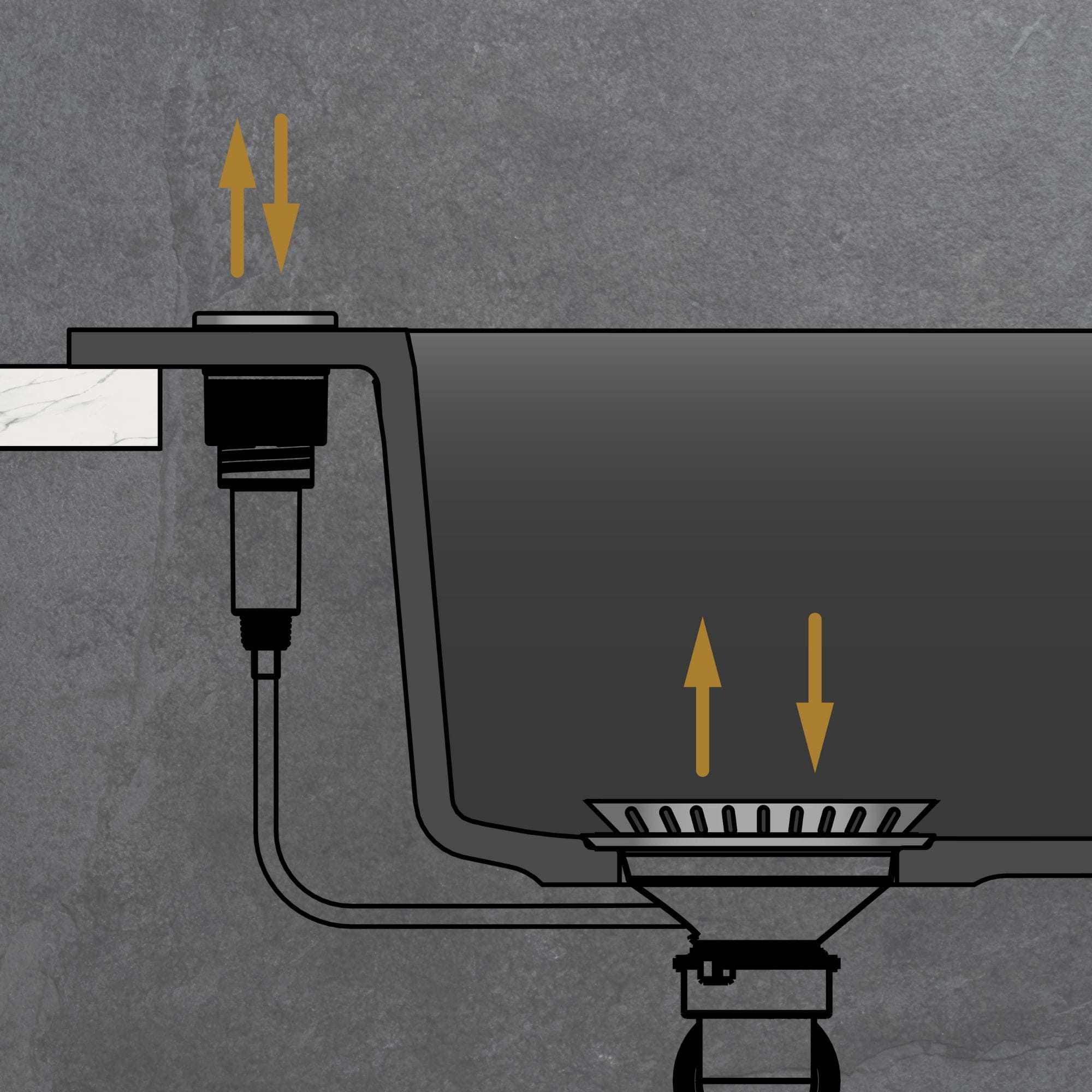 Syfon przyścienny dwukomorowy automatyczny